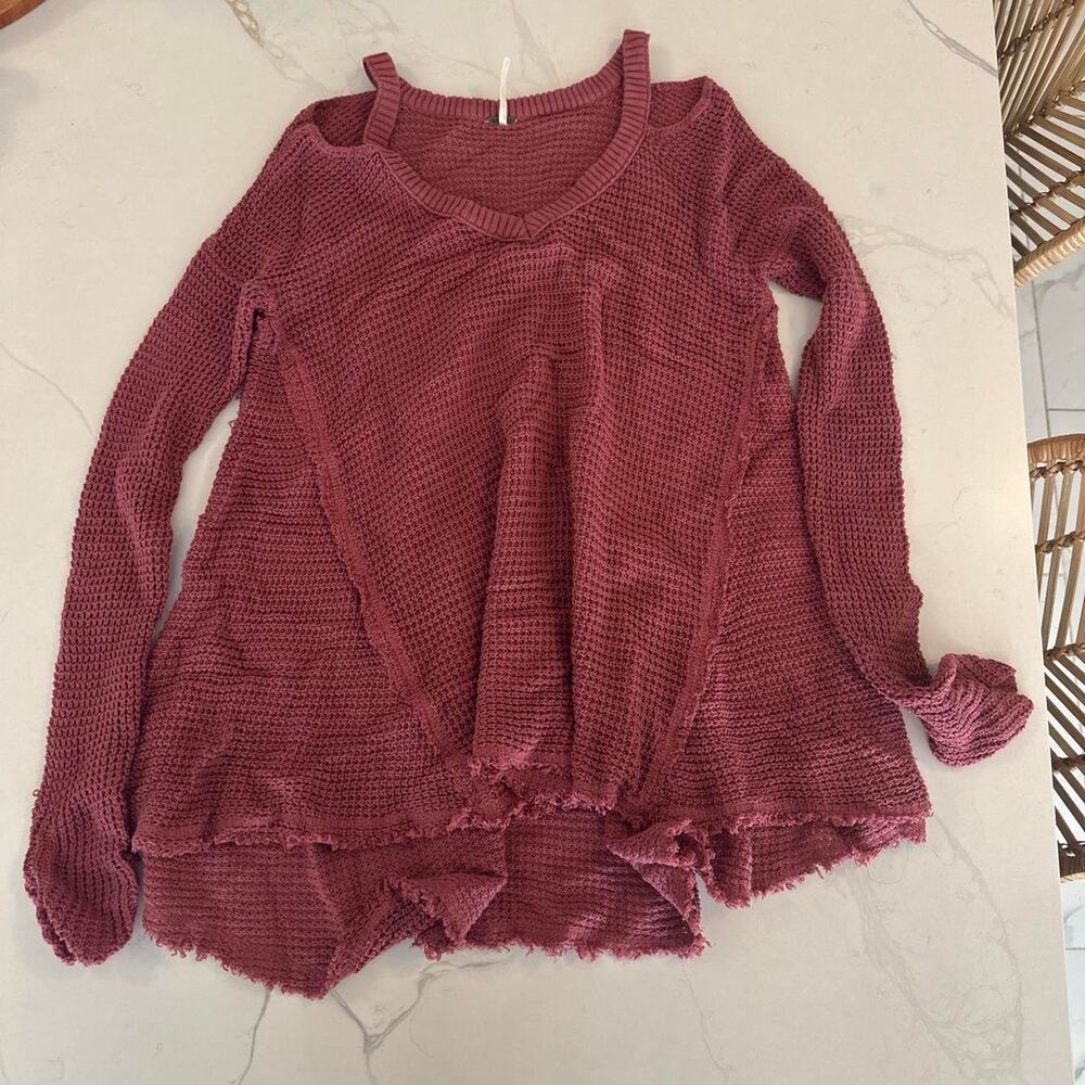 Free people dark pink waffle